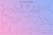 Yoga Body Poses Stamps for Procreate, a Brush Add-On by SmuffizStudio (Thumbnail 3 of 4)