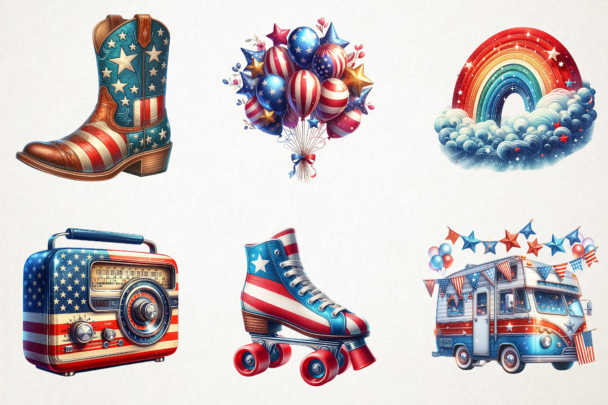 Retro 4th Of July Sublimation Png, an Illustration by RobertsArt (Photo 6 of 7)