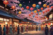 43 PNG Japanese Festival Bacground, a Background Graphic by adenpinkstore (Thumbnail 6 of 8)