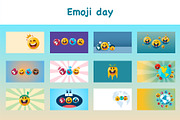 Emoji day background set, a Decorative Illustration by foxndeer (Thumbnail 1 of 4)