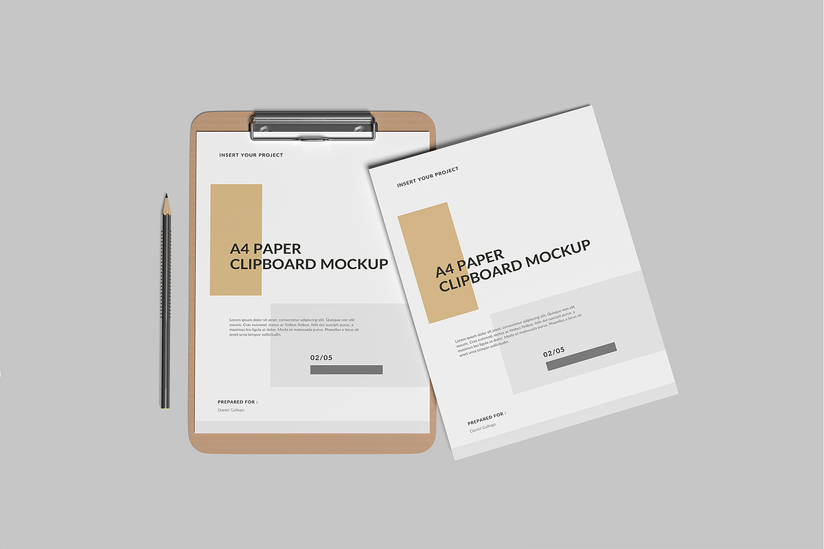 A4 Clipboard Mockup, a Mockup by lamorastudio (Photo 4 of 11)