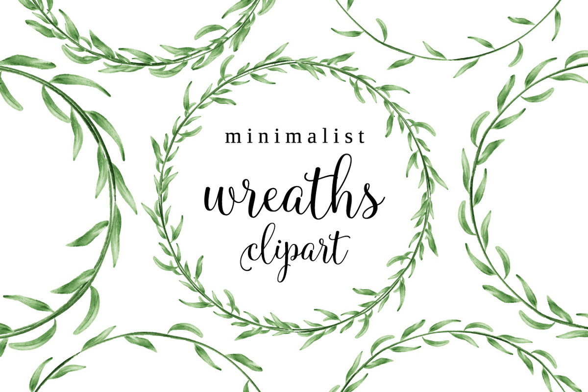 Minimalist watercolor wreaths, an Illustration by Floralis (Photo 1 of 3)
