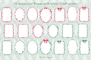 Christmas Watercolor Frames Cards, an Object Graphic by Solo Art Original (Thumbnail 4 of 12)