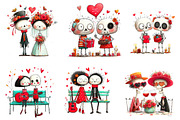 Skeleton Valentine Bundle Sublimatio, an Illustration by CreationArt (Thumbnail 3 of 4)