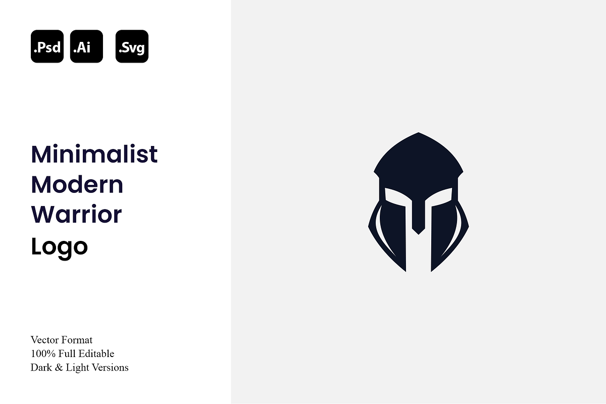 Minimalist Modern Warrior Logo, a Branding & Logo Template by Luxury Logos (Photo 1 of 4)
