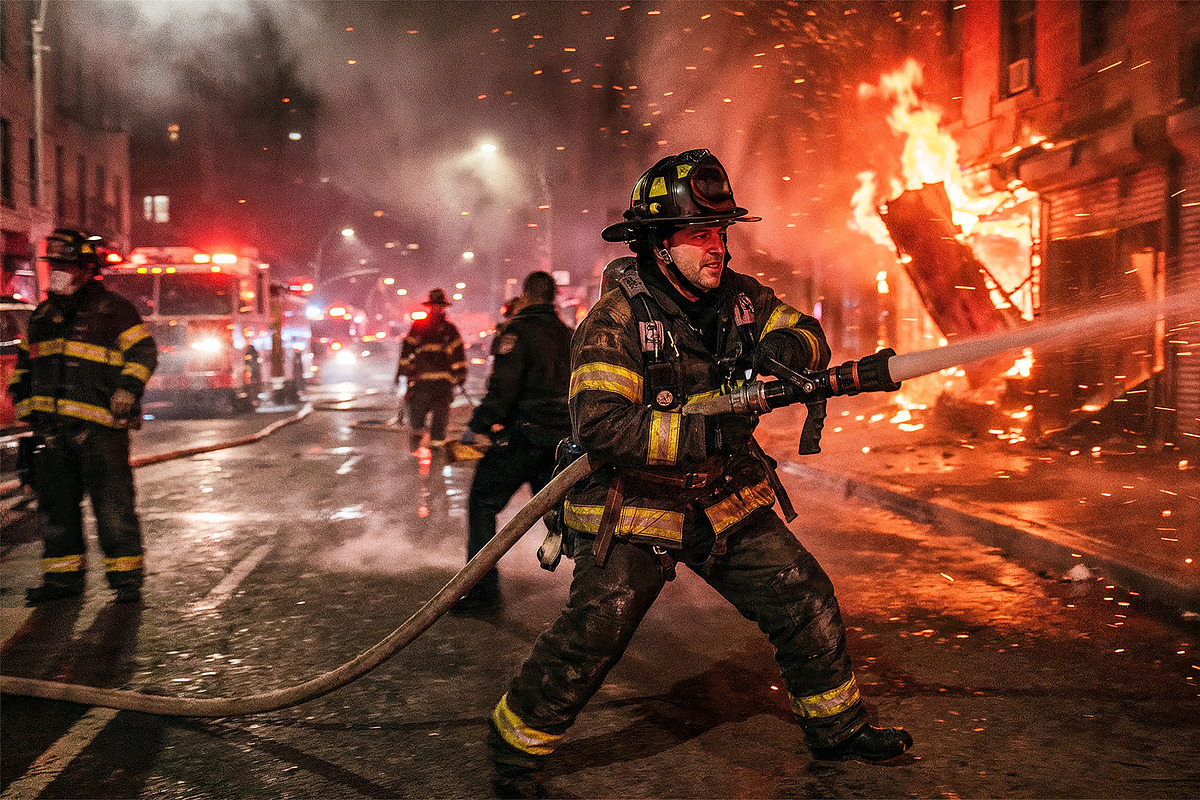 Firefighter Emergency Action, a Technology Illustration by StockVerse Creative (Photo 3 of 4)