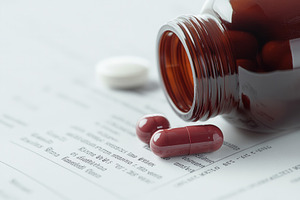 A close up of a pill bottle, a Photo by Pavel_design