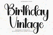 Birthday Vintage, a Handwritten Font by FreshTypeINK (Thumbnail 1 of 8)