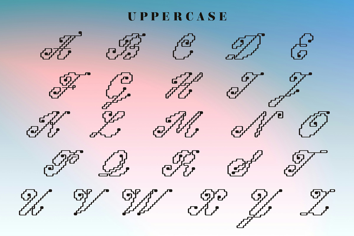 Lucid Drift Pixel Surreal Script, a Script Font by Struvictory.art (Photo 6 of 9)