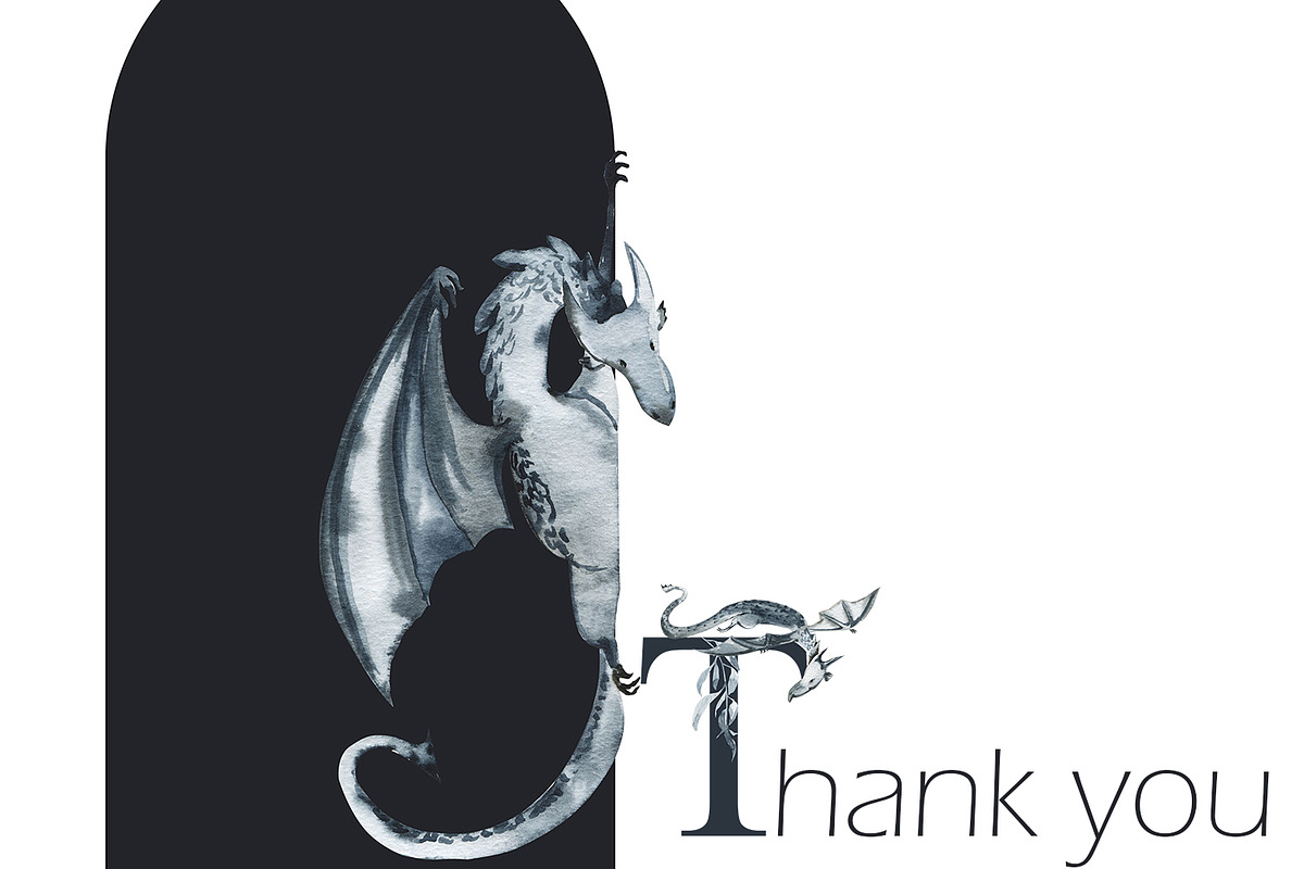 Twilight dragon, an Illustration by Love Watercolor Store (Photo 10 of 10)