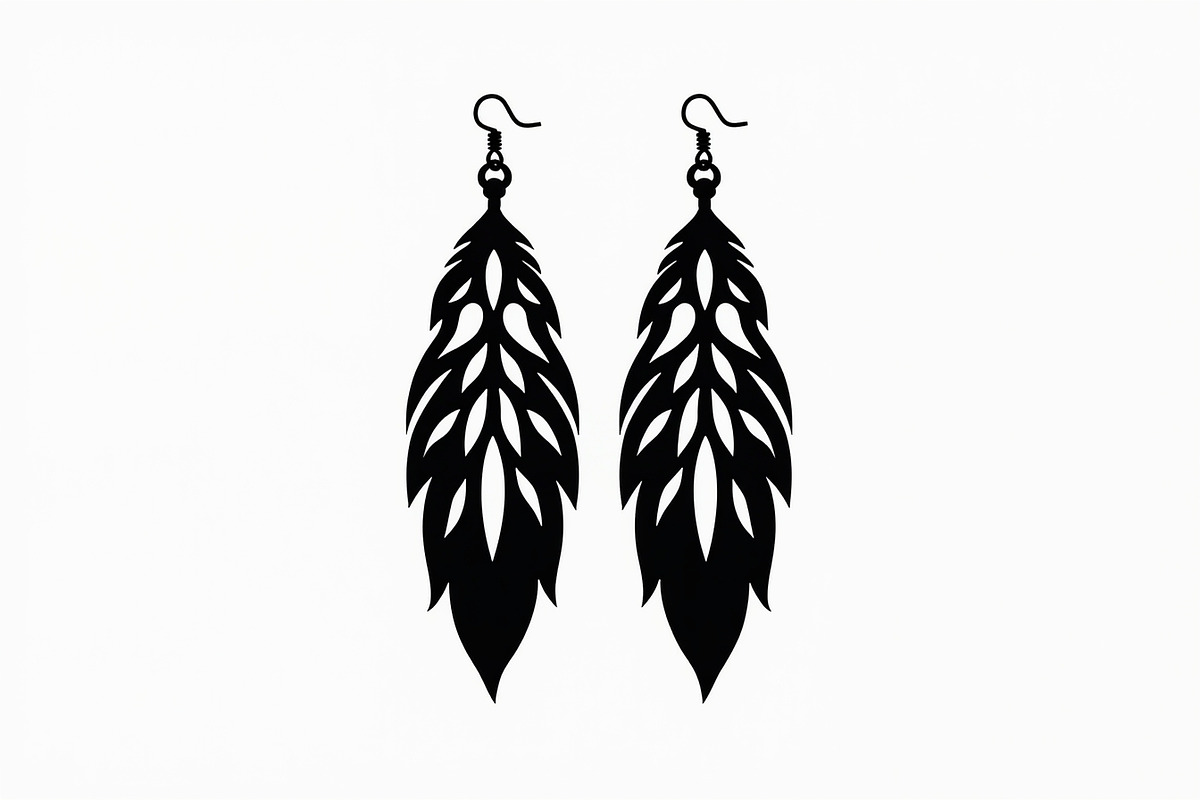 Leaf Earring Silhouette Bundle, an Object Graphic by balal (Photo 3 of 15)