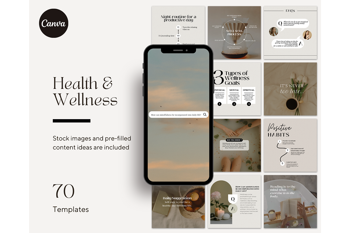 Health & Wellness Instagram - Canva, a Social Media Template by TheTemplateTopia (Photo 1 of 10)
