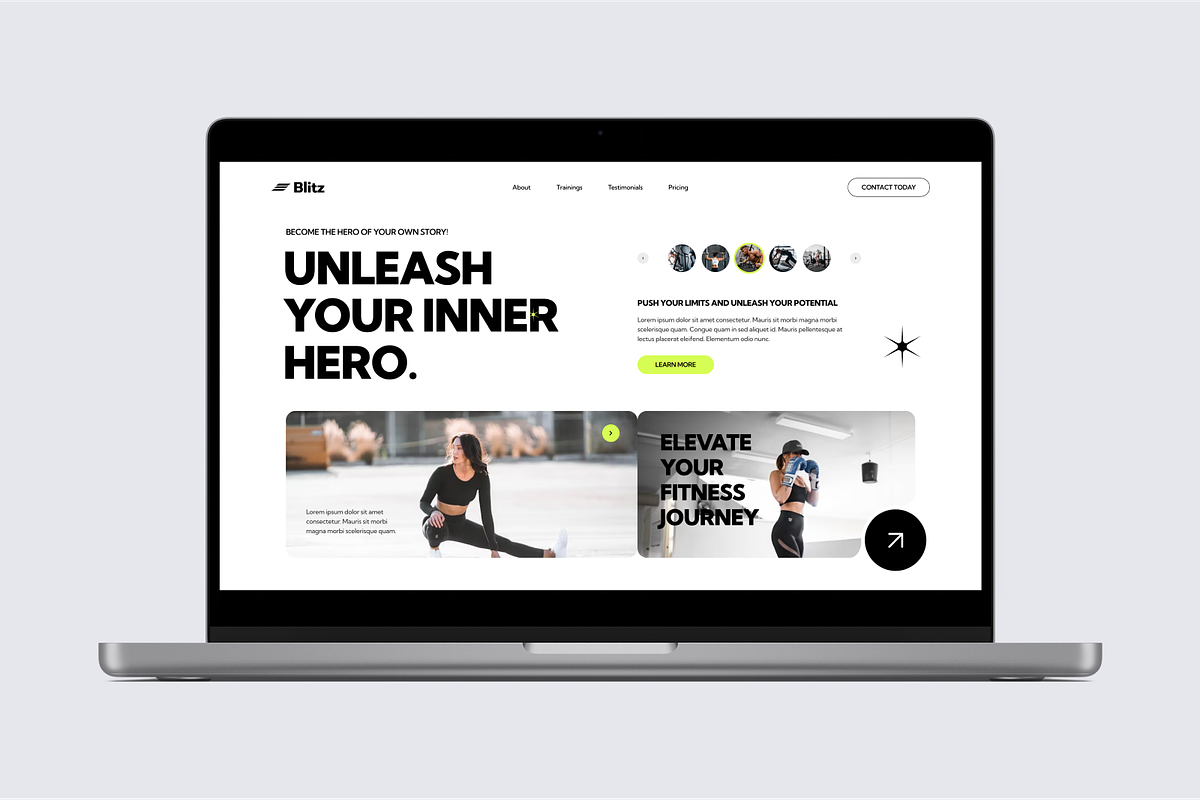Blitz - Gym Fitness Hero Header, an UI Kit Template by Annora Studio (Photo 4 of 4)