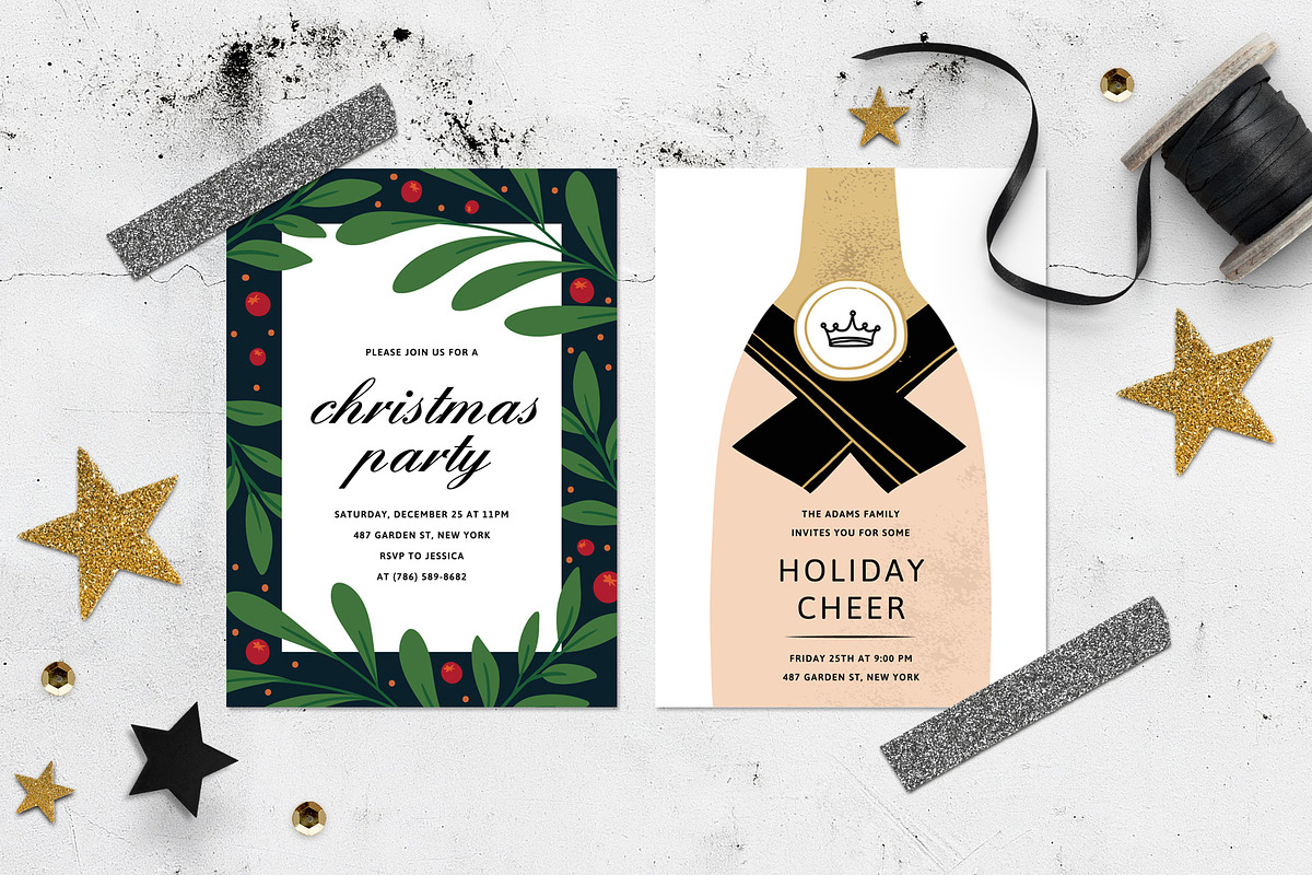 HOLIDAY PARTY TEMPLATES, an Invitation Template by Pixejoo (Photo 5 of 6)