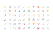 100 Medical Colored Line Icons, an Outline Icon by Creative Stall (Thumbnail 2 of 2)