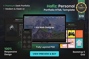 Hafiz - Dark Portfolio Resume HTML