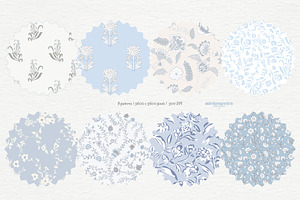 Baby Blue Floral Pattern Bundle