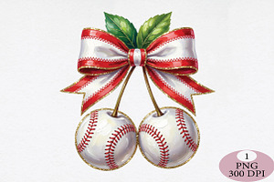 Baseball Cherries Png, an Illustration by Daily.Designs