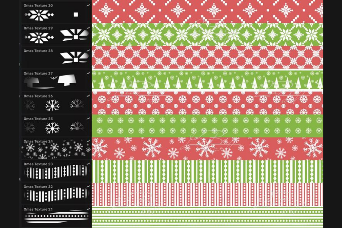 30 Procreate Christmas Brushes Set, a Brush Add-On by LiuBi Art (Photo 4 of 4)