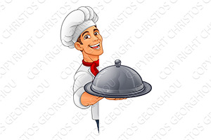 Chef Baker Cartoon Cook Mascot Man, a Person Illustration by Christos Georghiou