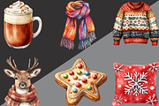 Cozy Christmas Vibes Clipart Bundle, an Illustration by Black Bird Studio (Thumbnail 5 of 6)