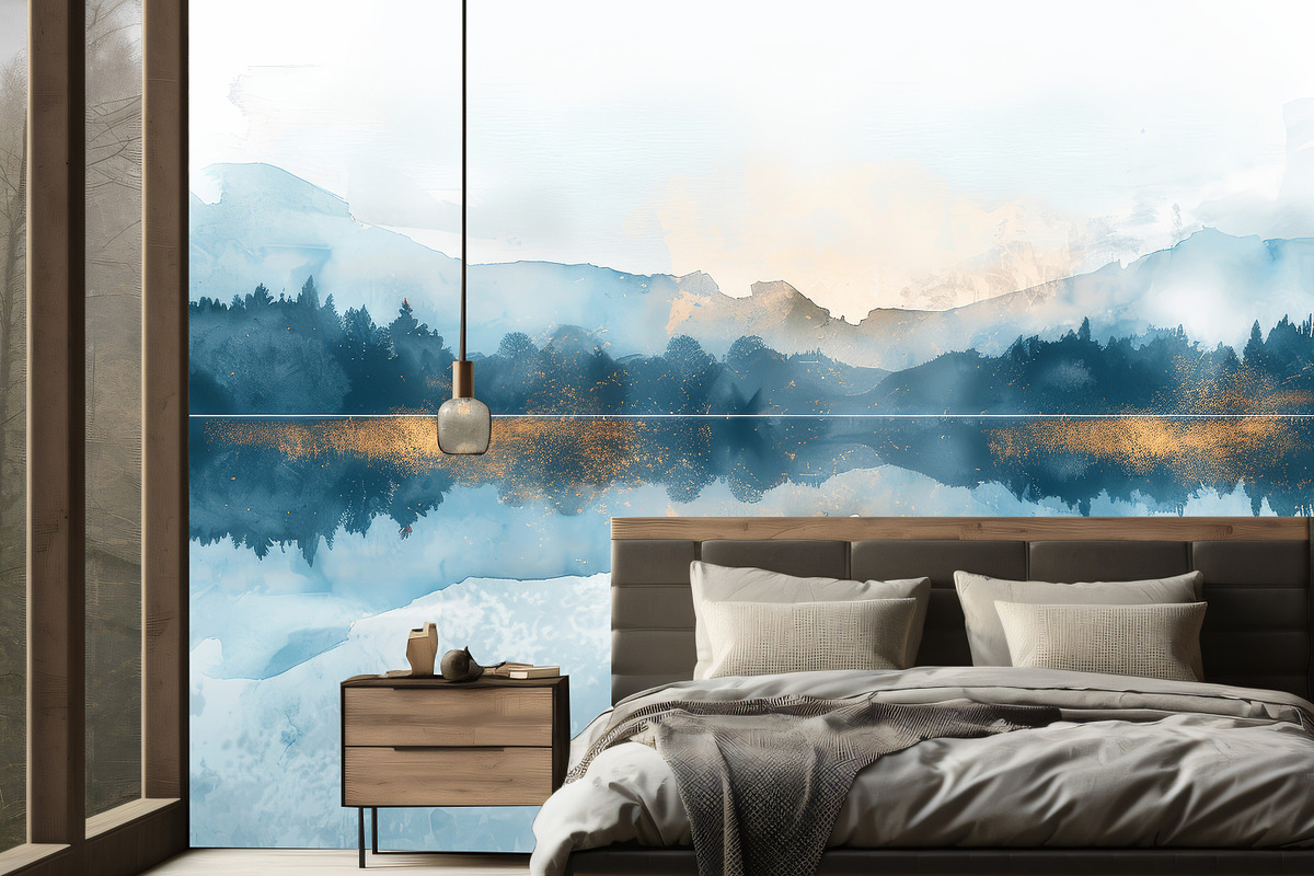 Watercolor mountain wallpaper, a Wallpaper Graphic by DamonYang's shop (Photo 7 of 7)