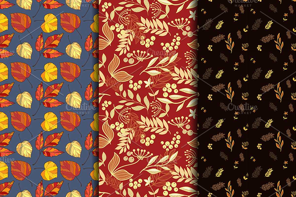 Autumn pattern set preview 5