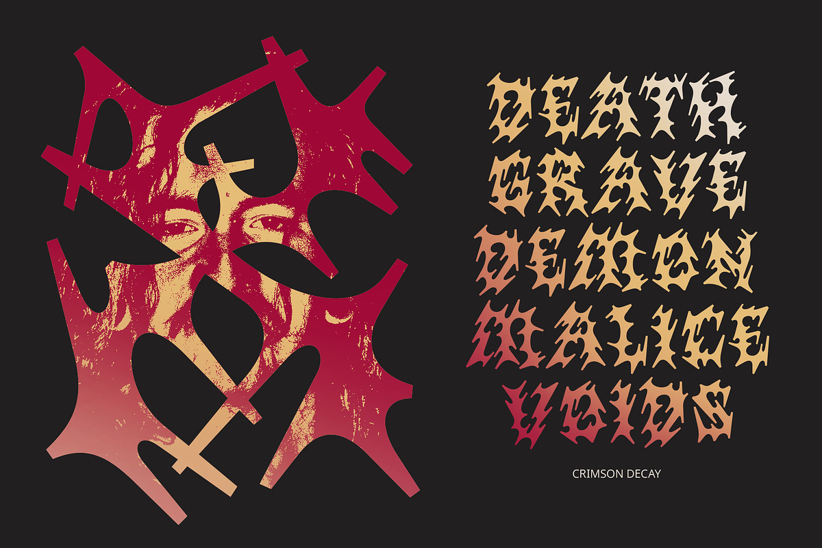 CS Carnage – Black Metal Font, a Blackletter Font by Craft Supply Co. (Photo 4 of 8)