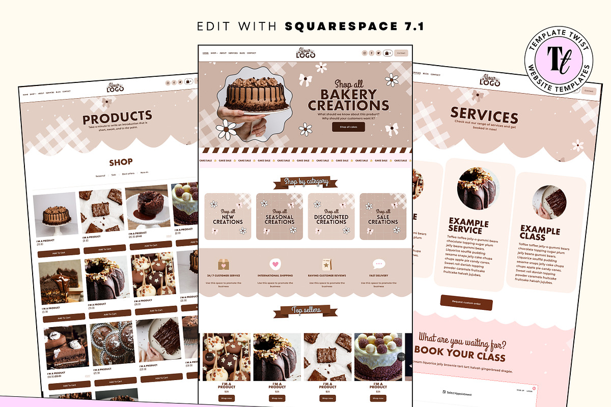 Cake Website Template, a Templates & Theme by Template Twist Shop (Photo 3 of 10)