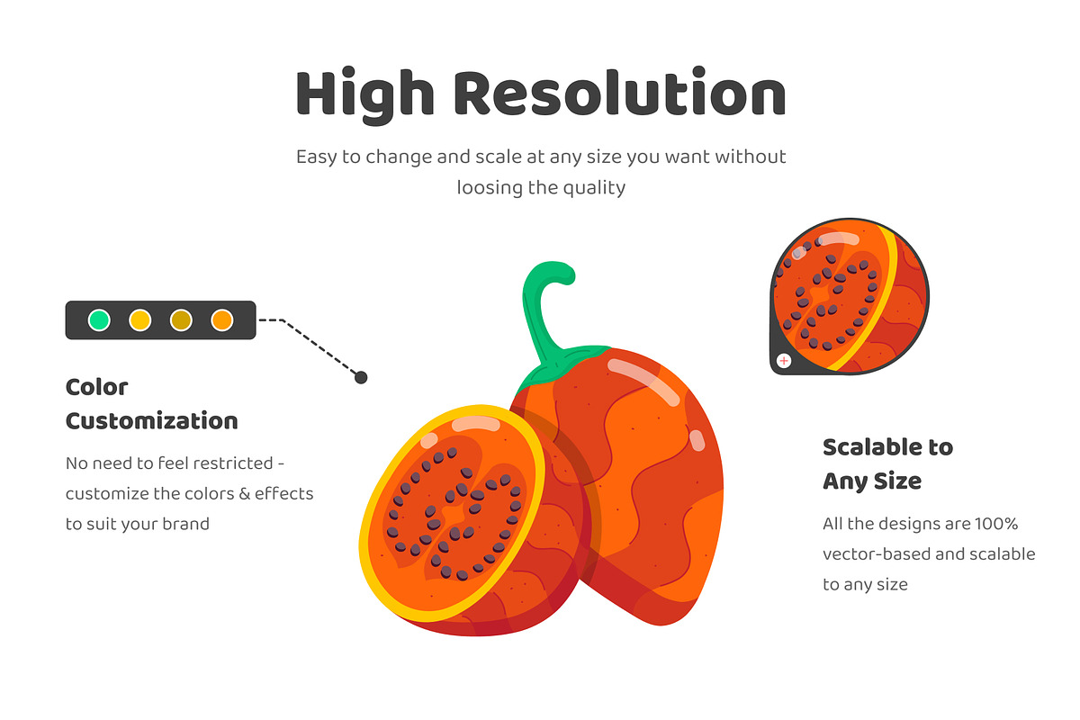 Flat Vegetable Stickers, a Duotone Icon by Vectors Market (Photo 2 of 6)