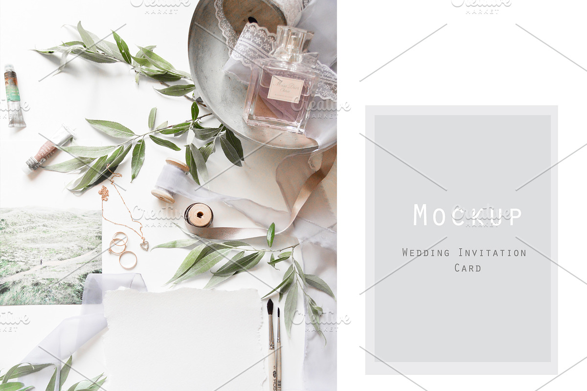 Mockup wedding invitation, a Print Template by EkaterinaViArt (Photo 1 of 2)