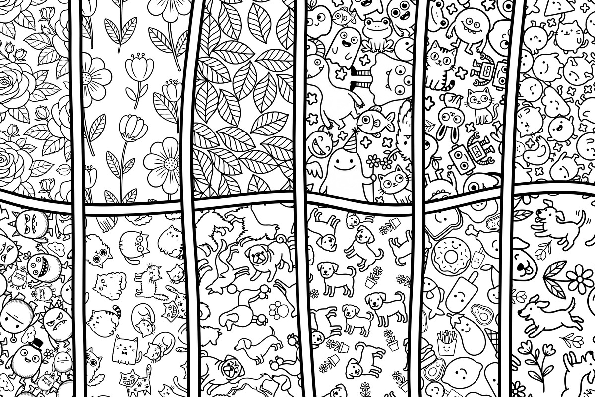 61 Procreate Coloring Book Patterns, a Brush Add-On by Heather Green Designs (Photo 3 of 10)