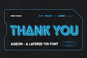 Aqeon - Layered Y2K Font, a Sans Serif Font by Drizy (Thumbnail 8 of 8)