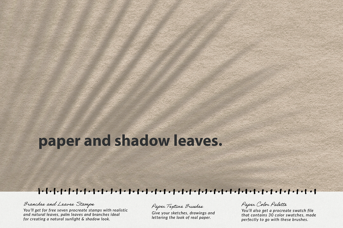 Paper & Shadow Leaves Procreate Kit, a Brush Add-On by Digi Life (Photo 1 of 8)
