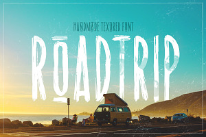 Road trip | dry marker textured font