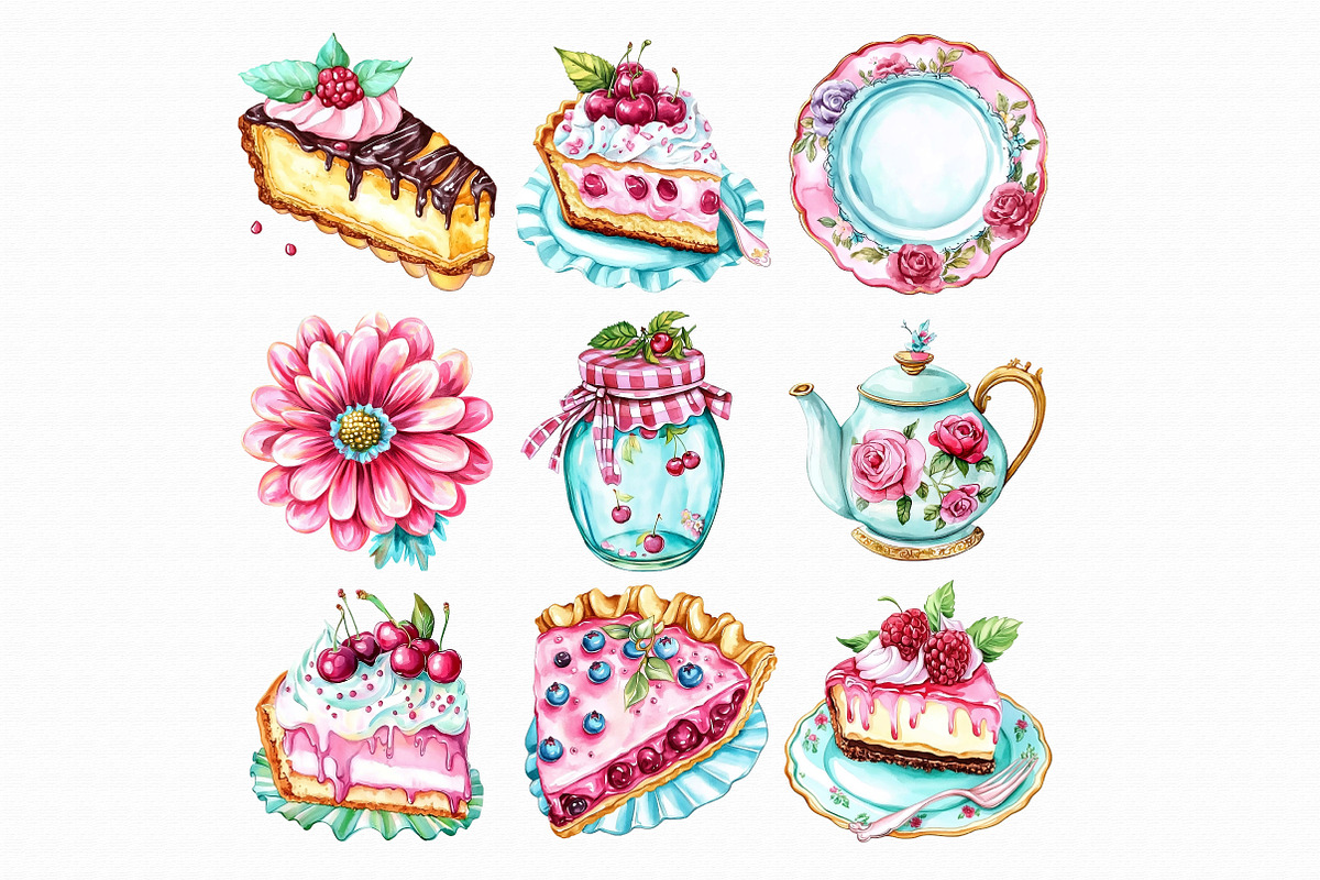 Watercolor Cute Baking Clipart, an Illustration by Libby Wishes (Photo 2 of 5)