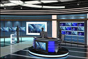 Virtual TV Studio News Set 27, an Architecture 3D Model by akerStudio (Thumbnail 26 of 49)
