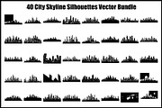City Skyline Silhouette Bundle, an Illustration by jahid234 (Thumbnail 1 of 41)