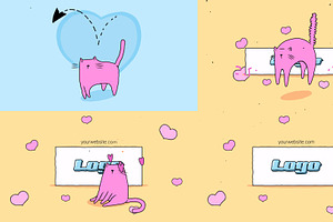 Romantic Cat Logo for FCPX, a Templates & Theme by FlashFXbox