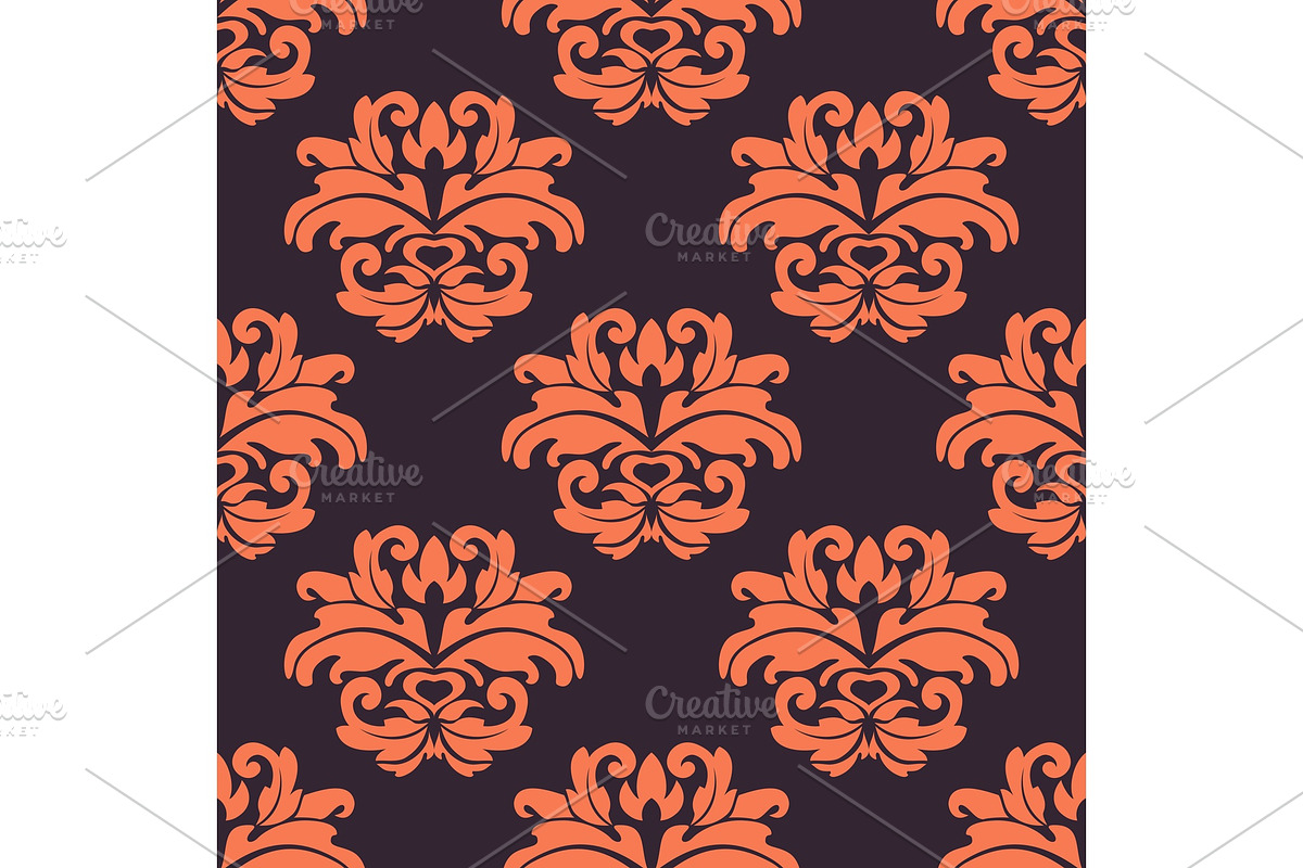 Purple and peach seamless pattern, a Pattern Graphic by Vector Tradition (Photo 3 of 3)