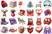 Watercolor Winter in Love Clipart, an Illustration by Libby Wishes (Thumbnail 2 of 7)