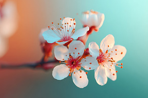 White cherry blossoms close-up, a Nature Photo by AlyaAnd