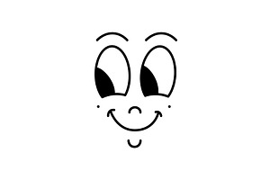 Cute cartoon face with raised, an Object Illustration by GraphiShop