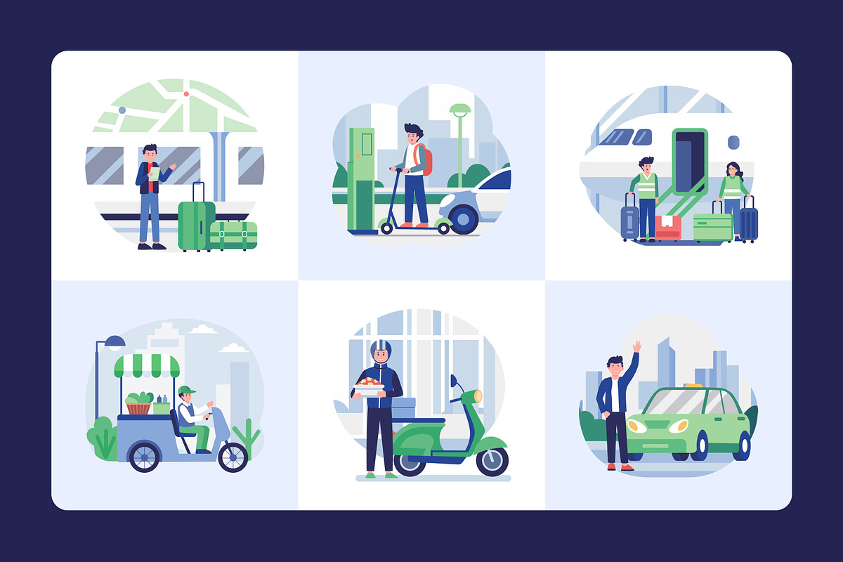 Transport Illustration Art Set, a Transportation Illustration by Creative Stall (Photo 5 of 9)