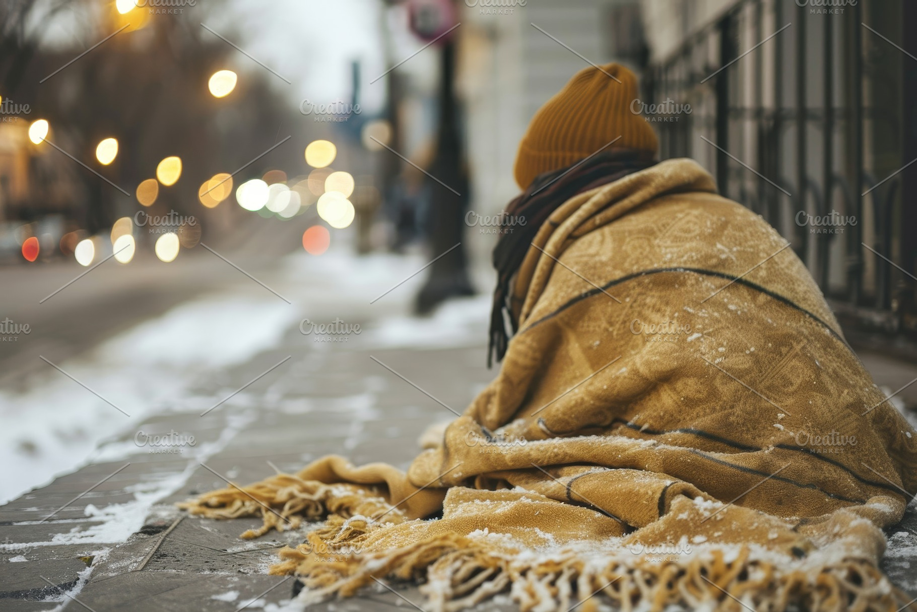 Homeless individual wrapped in a bla, a Photo by Iftikhar Alam