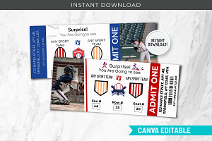 Baseball Ticket Canva Template PDF, a Card Template by Snapybiz