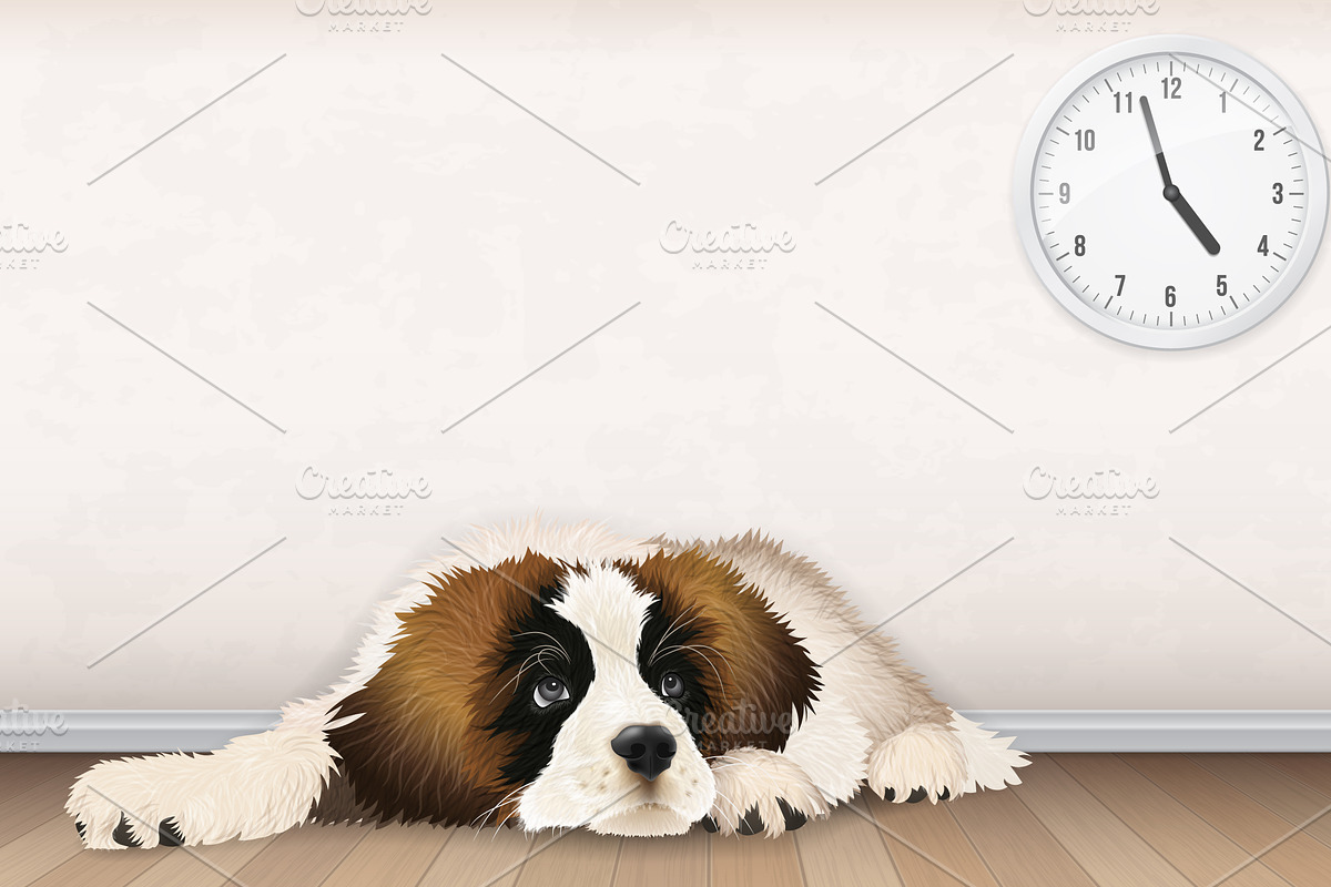 Cute puppy lying sad., an Animal Illustration by belander (Photo 2 of 2)