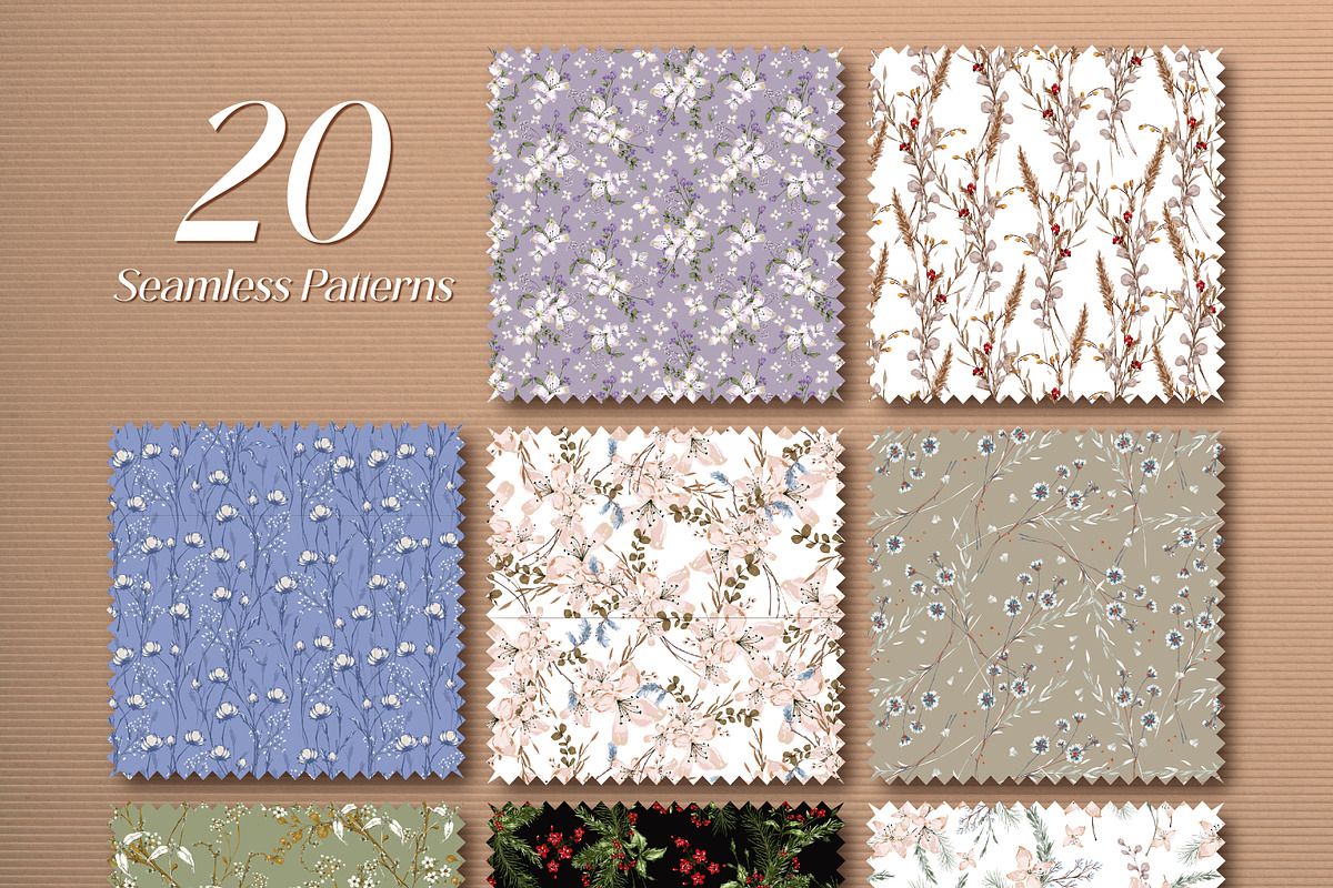 Golden & Mistletoe Charm, a Pattern Graphic by MSNTY STUDIOX (Photo 4 of 26)