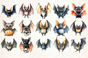 Quirky Halloween Bats Clipart, an Illustration by Libby Wishes (Thumbnail 2 of 6)