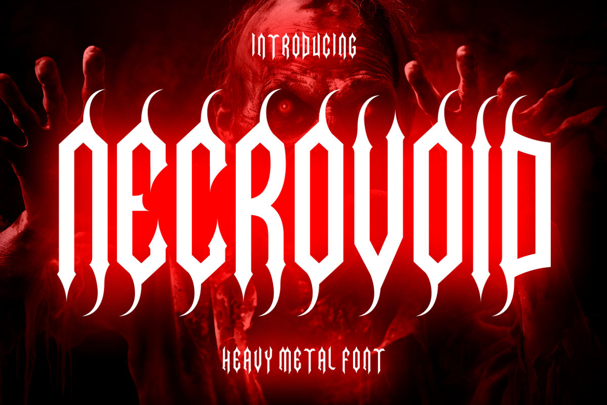 Necrovoid - Heavy Metal Font, a Font by PutraCetol Studio (Photo 1 of 12)